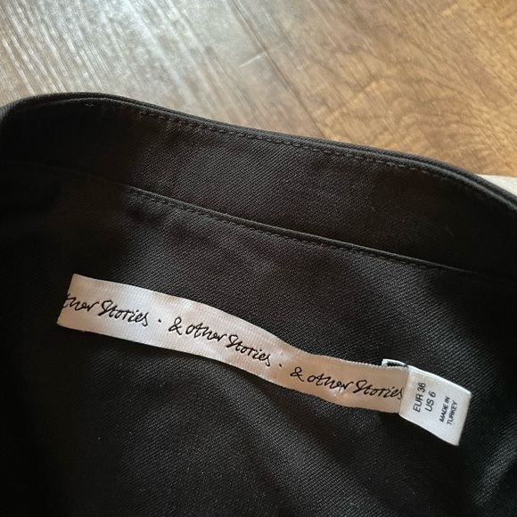 & OTHER STORIES Black Pleat Front Sheath Dress - Picture 3 of 3